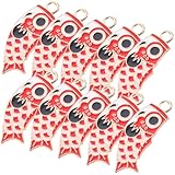 [HIAKDOFT] 10個 和風錦鯉チャーム 手作りネックレスペンダント 鮮やかで耐久性あるバッグ飾り 風デザイン キーホルダー兼用