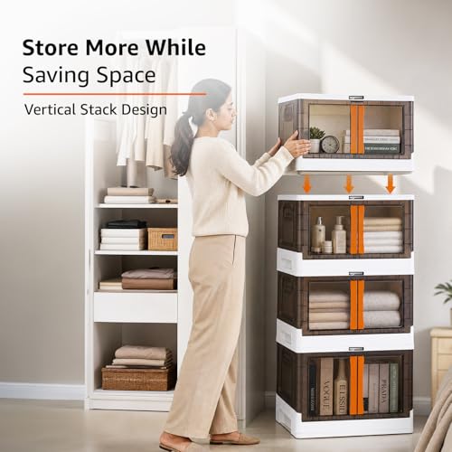 Image of Amazon Basics 4 Units Portable Multipurpose Large Cupboard for Home | Kids Organizer Box for Toys, Almirah for Books & Crockery Unit