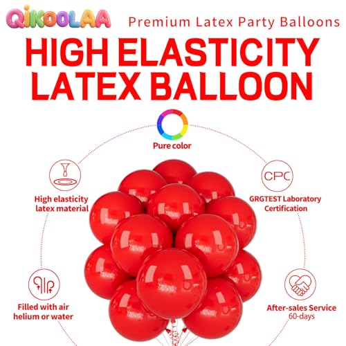 Image of 32Pcs Red Big Balloons 18 Inch, Round Large Latex Party Balloons for Birthday Wedding Decorations. (red)