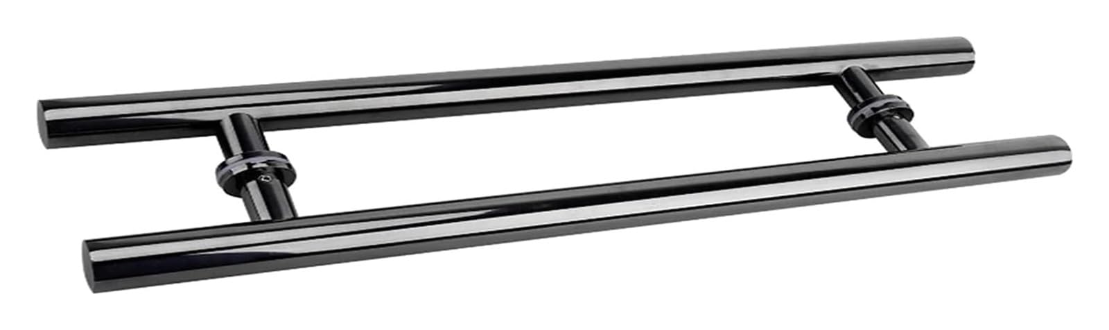 CWCQGH Push Pull Door Handle, Door Pull Handle, Double Sided H Shape Push Pull Door Handle for Interior Exterior Doors, Glass/Wood,Black-100cm(39in)