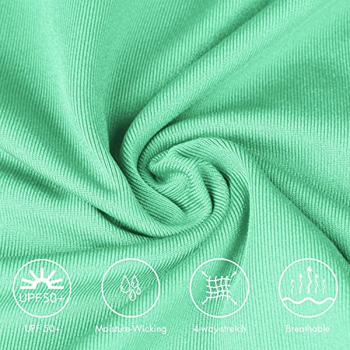 Baleaf Men's Polo Shirt Long Sleeve Golf Shirt Upf 50 Sun Protection Quick Dry For Tennis Lightweight Performance Shirt Light Green Size M #TOP1