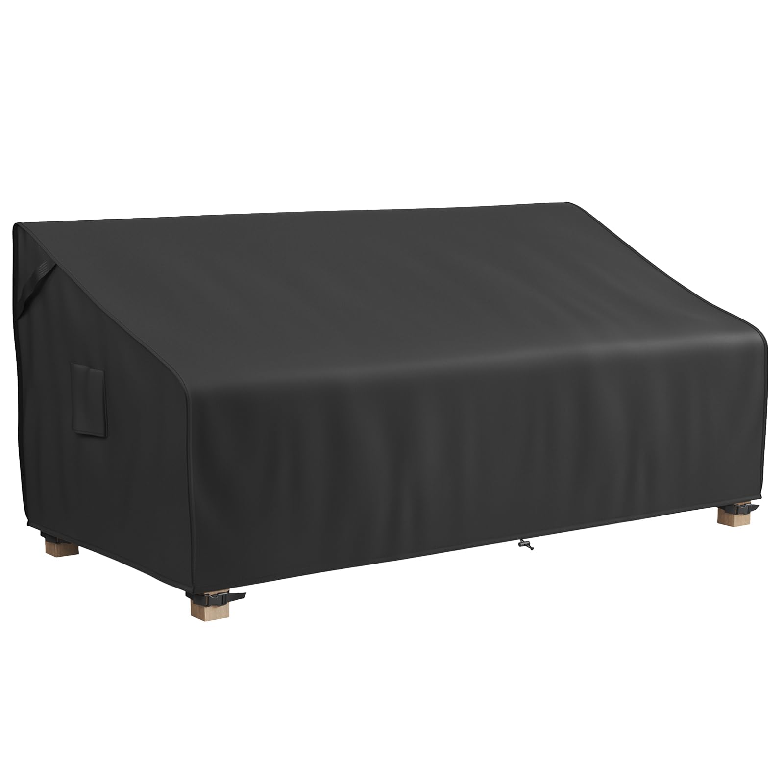 MR.COVER 3-Seater Outdoor Couch Cover Waterproof, Patio Furniture Cover for Sofa, Heavy Duty Outdoor Sofa Covers, Polyester &amp; Double-Stitched Seams, Fits up to 92" W x 42" D x 35" H, Classic Black
