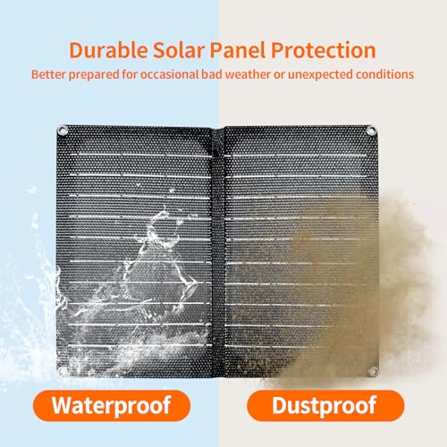 Image of Foldable Solar Panel, 10W Portable Solar Charger with Dual USB Outputs 25% High Conversion Efficiency Solar Panels, Solar Controller for Portable Power Station, Power Bank, Phone, Laptop, Camping