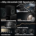 ABRAMTEK X20 Powered Bluetooth Bookshelf Speakers, aptX HD Bluetooth, USB & AUX Input, Sub Out (Pair) - Image 3