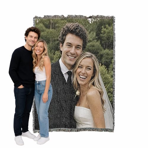 Pure Country Weavers Personalized Woven Photo Blanket 100% Cotton - Not Printed - Custom Gift Picture Tapestry Throw - Made in The USA (60x50)