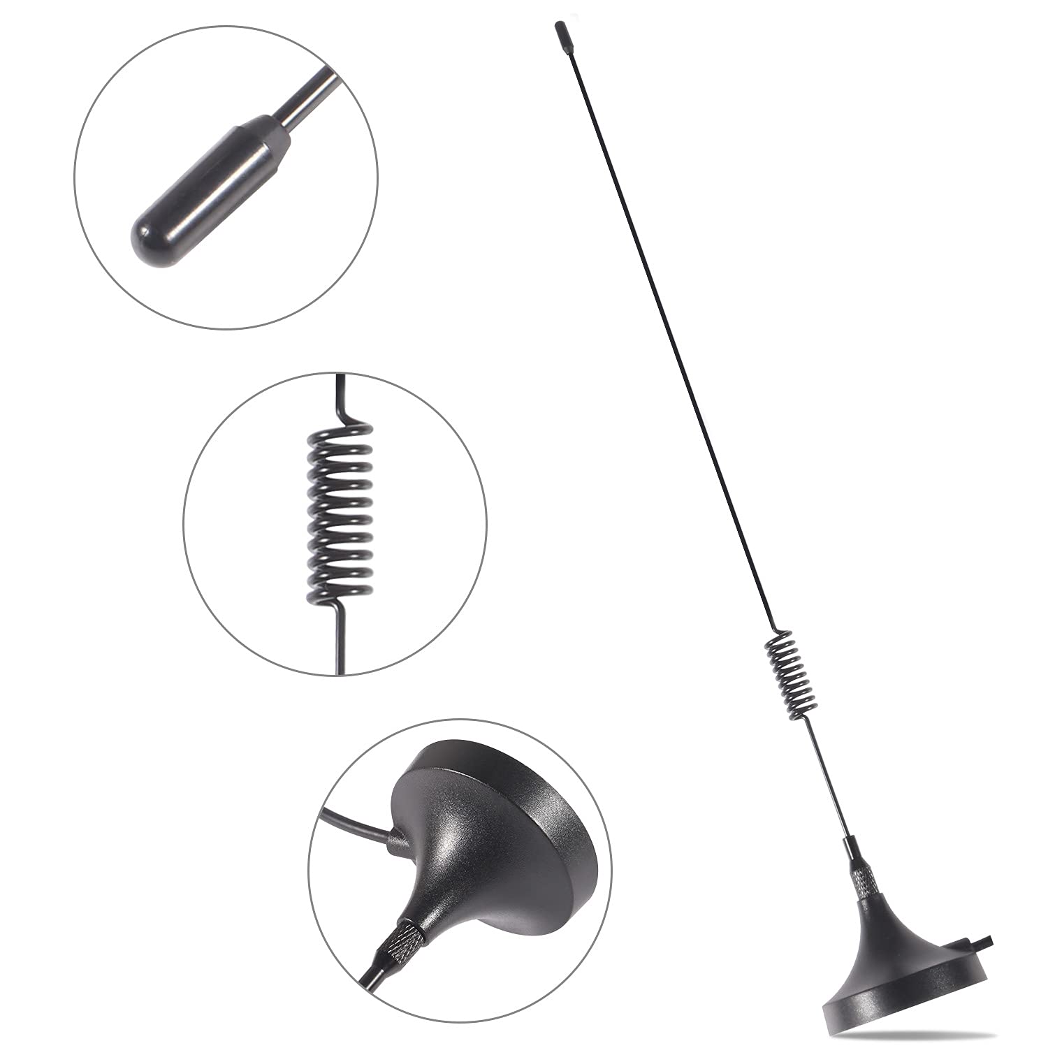 Antenna Universale X Auto Alluminio AM FM Camper SUV Radio Stereo Segnale 42 Cm