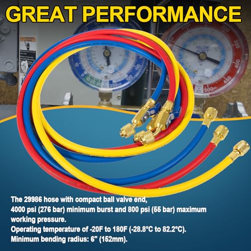 Image of YMT 29986 Plus II 1 /4 inch Hose with Compact Ball Valve Fits for Ball Valve R-410A