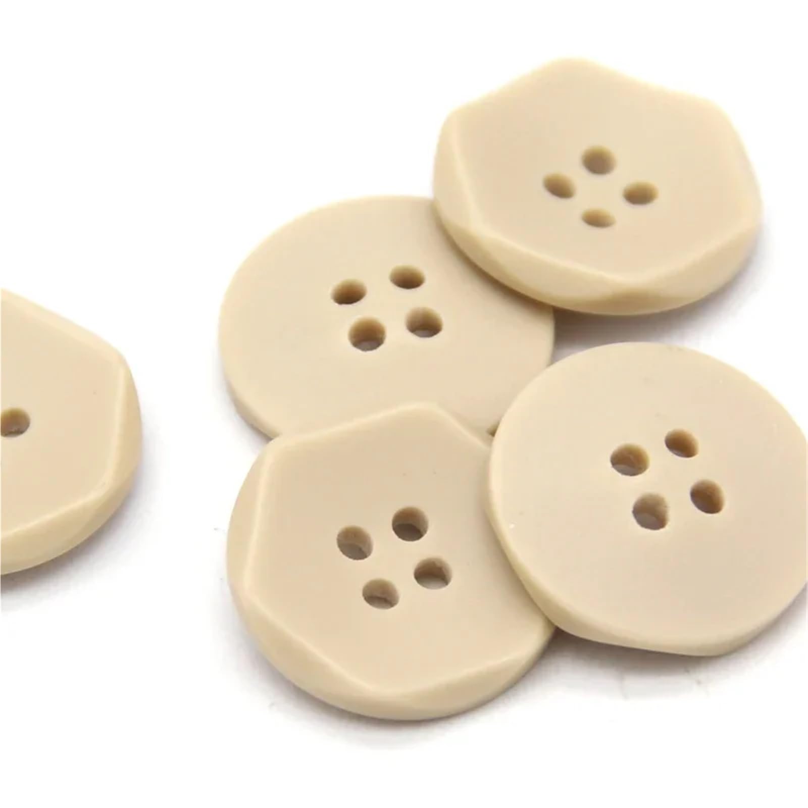 bottoni, Bottoni Cappotto Esagonale In Resina Beige 15mm E 20mm(20mm 15pcs)