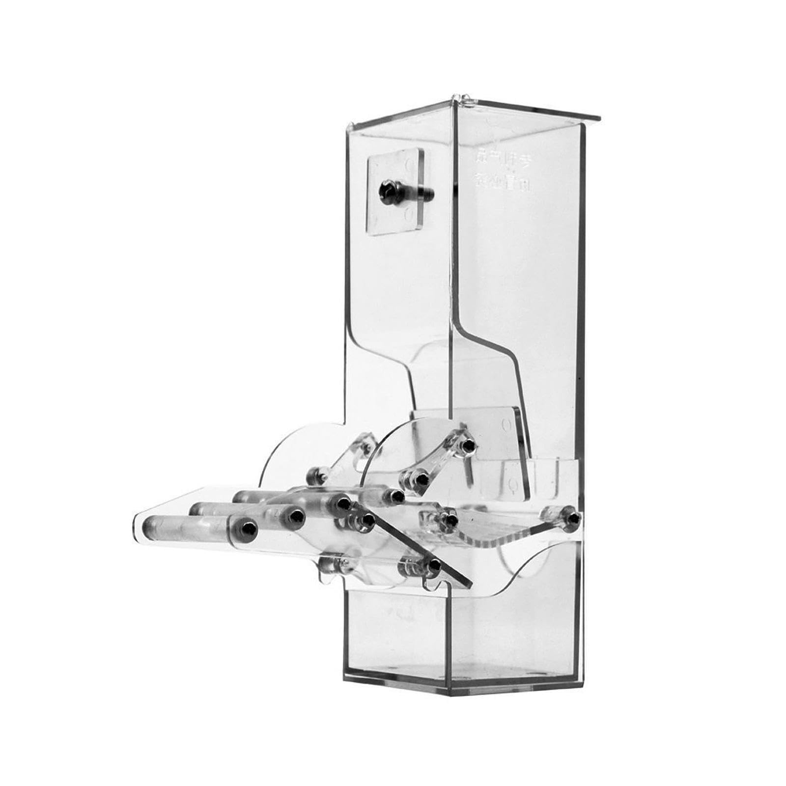 Mangeoire Oiseau Automatique pour Parrot Conteneur Aliments Suspendu sans Débordement Amovible avec Poteau Adaptée au Nourrissage des Perruches