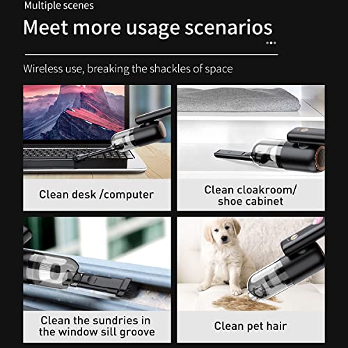 Aspirateur à Main, aspirateur de Voiture Pliable à 180 ° avec Batterie de 4000 mAh, Outil de Nettoyage à Brosse légère pour la Maison, la Cuisine, Le Bureau, la Voiture, équipé d'une lumière LED - Image 7