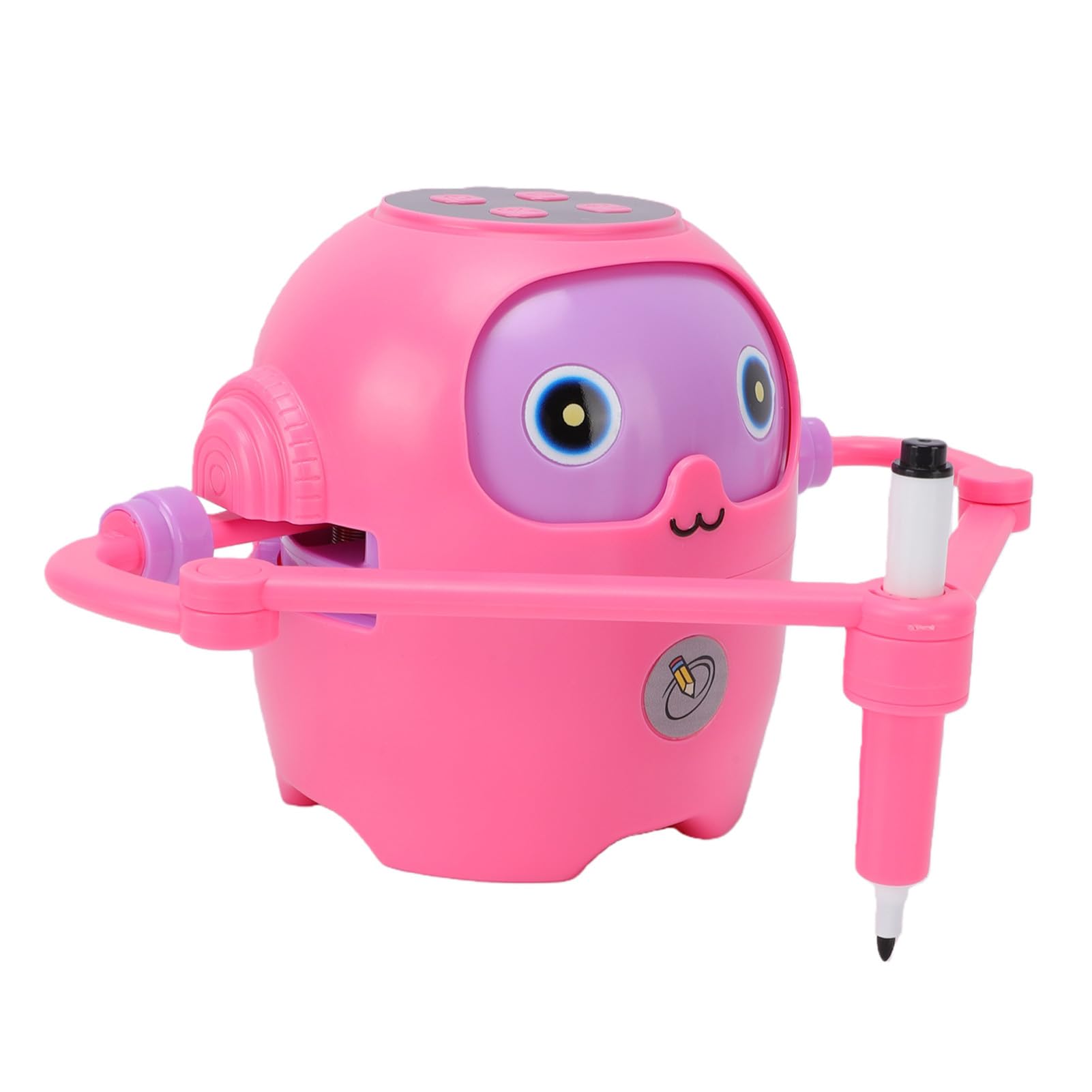 ASHATA Robot de Dibujo Interactivo Inteligente para Niños, para Aprender y Jugar, Plástico de 4,72x3,94x3,94 Pulgadas con 58 Tarjetas (Pink)