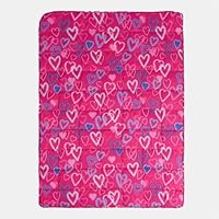 OHS Weighted Blanket 3kg, Hearts Reversible Weighted Blanket Calming Stress Gift for Women Sleep Therapy Anxiety Soft Microfibre, Pink/Purple - 150 x 100cm(Disclaimer:Only suitable for age 3+years)