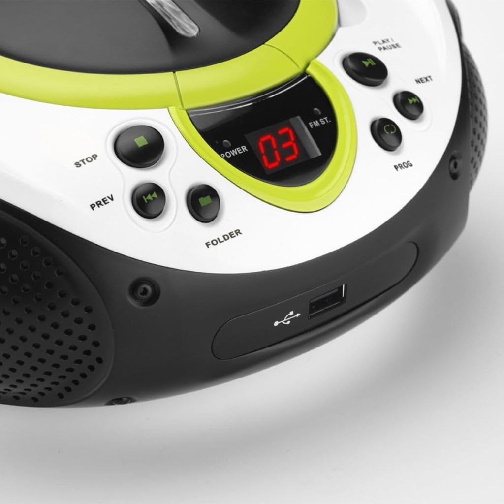 Lenco SCD-38 - Draagbare radio CD speler met USB aansluiting - Wit/Roze - Online Radio