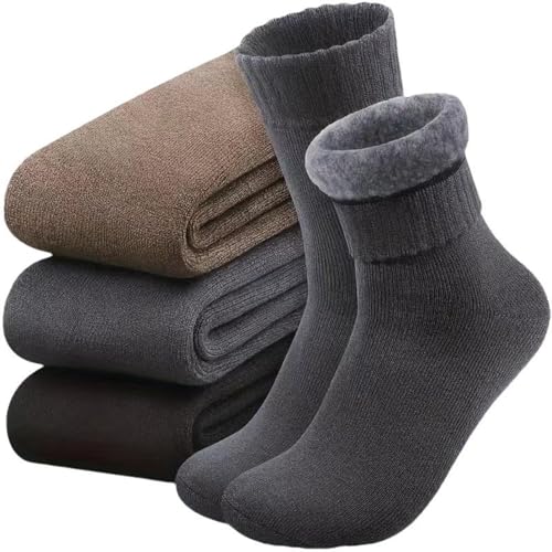 Men's Winter Socks Thermal Boot Insulated Thick Heated Socks 3 Pairs