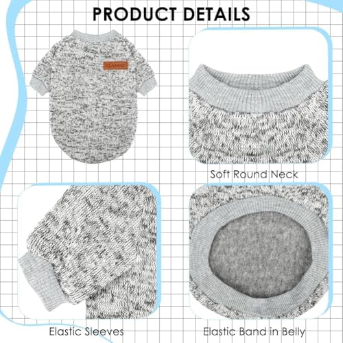 3 Pack Dog Sweaters for Small Dogs Girl Boy Winter Fleece Clothes Warm Soft Dog Sweatshirt Outfit for Dogs Cats Pet Apparel - Image 5