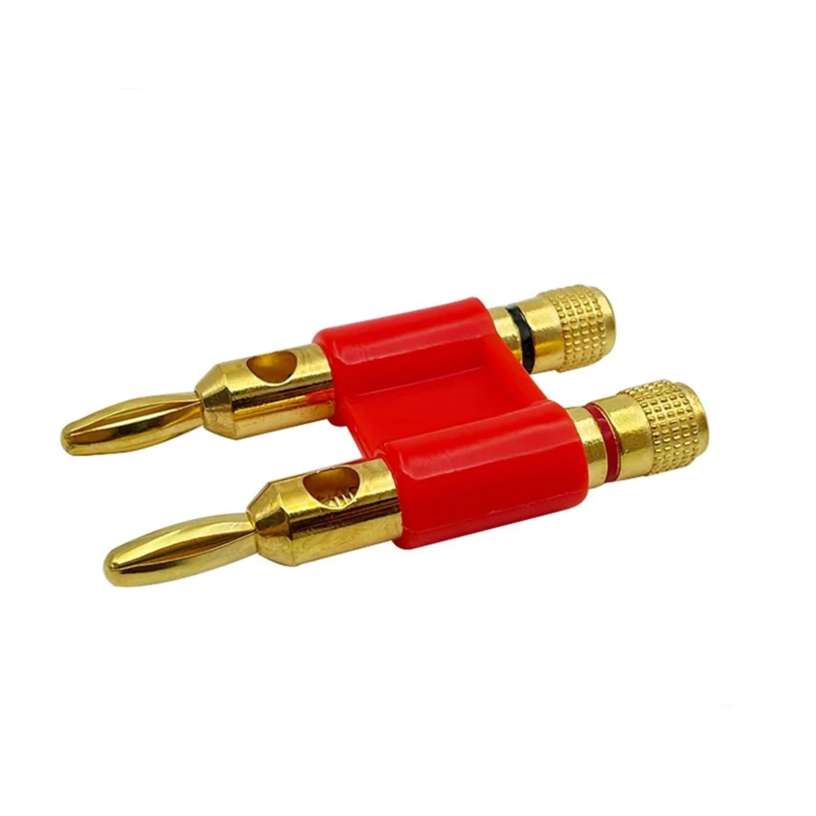 Connecteur doré empilable, 8 pièces, fiche Banane à Double rangée de 4mm, Double Haut-Parleur, Prise à Deux Positions(8 Red)