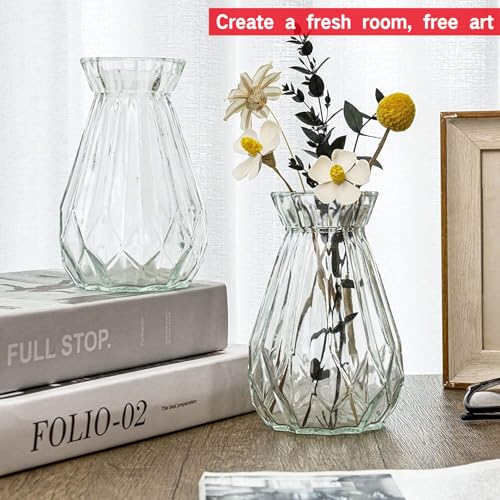 TSKDKIT Clear Glass Vase Decoration Flowers Glass Bottle Thicken Vase with Ribbon Glass Vase for Gift Wedding Living Room Modern Decor(18 x 8cm) - Cosy Home Interiors TSKDKIT Clear Glass Vase Decoration Flowers Glass Bottle Thicken Vase with Ribbon Glass Vase for Gift Wedding Living Room Modern Decor(18 x 8cm) - Image 3