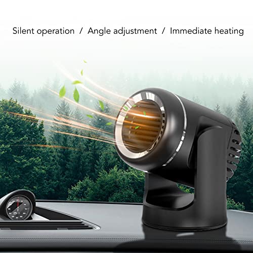 Riscaldatore Per Auto 12V 120W Portatile – Defrost E Ventilatore Con Base Regolabile 360° Per SUV, Pick-up E Camper (Verde Scuro)