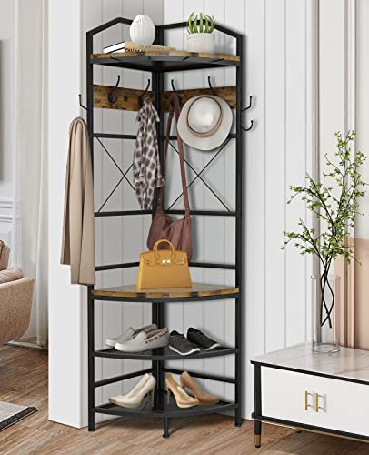 Corner Coat Coat Rack With Baskets For Storage Corner Coat Rack
