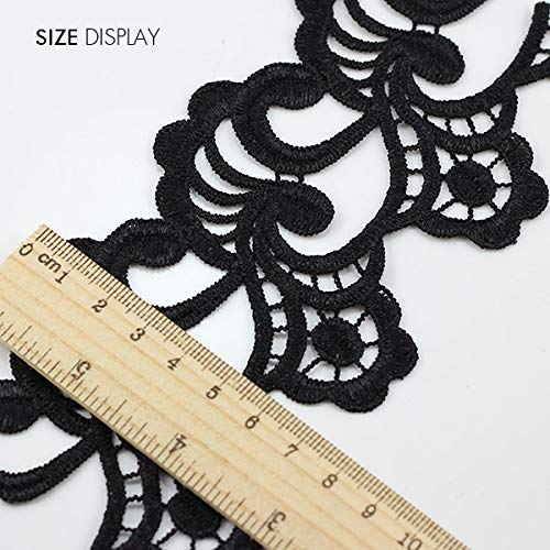 Venise Dentelle Applique Noir Brodé Floral Couture