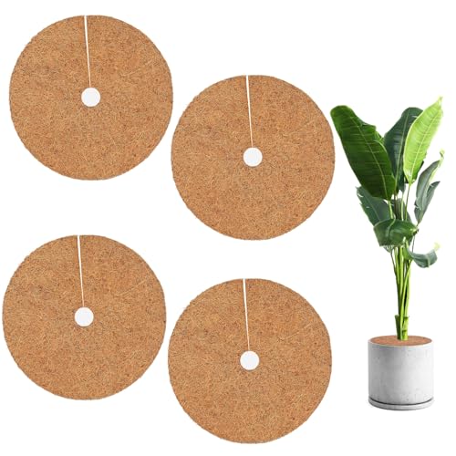 Kokosmatte Winterschutz für Pflanzen, 4 Stück 30Cm Kokosmatte Pflanzenschutz, Kokosmatten Für Pflanzen, Winterschutz Kokosmatte, Kokosmatte Frostschutz Eckig für Ihre Pflanzen,Schutz Vor Nässe, Frost