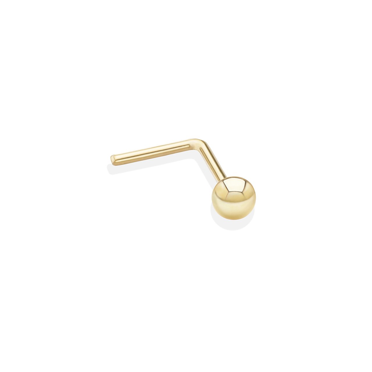 Funkyrox Pendiente para nariz, con diseño de bola de 2 mm, chapado en oro dorado de 9 quilates