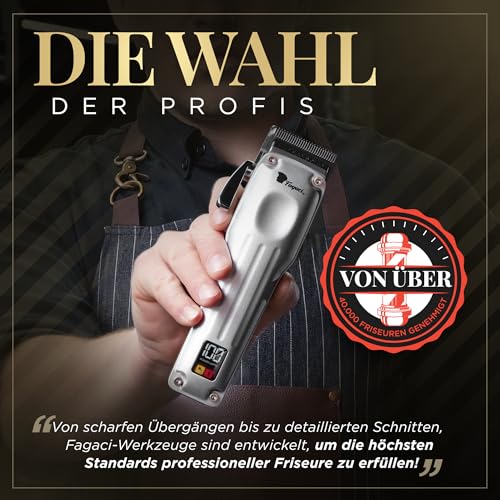 Fagaci Haarschneidemaschine Profi Mit Überlegene Präzision, 5-Fach Längere Schärfe Haarschneider Herren Akku Mit 2 Klingen: Fade & Taper, Professionelle Haarschneider Mit Bürstenloser Motor
