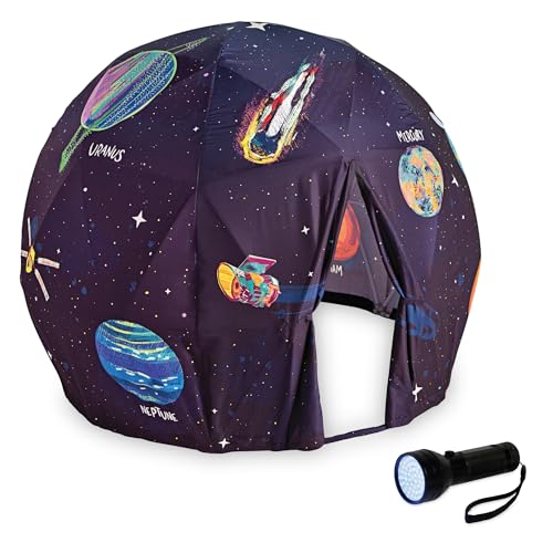 MindWare Oh So Fun! Deluxe Glow-in-The-Dark Space Fort – Glow Fort for Kids & Teens Ages 3 & Up