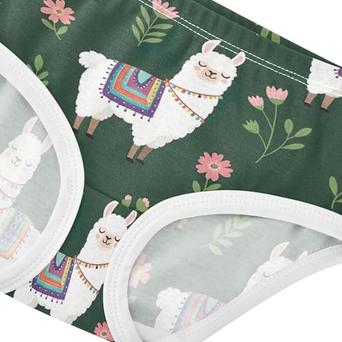 Cute Llamas Dark Green Toddler Girls Underwear 2t Cotton Little Girl Panties Colorful Briefs Undies Kids4