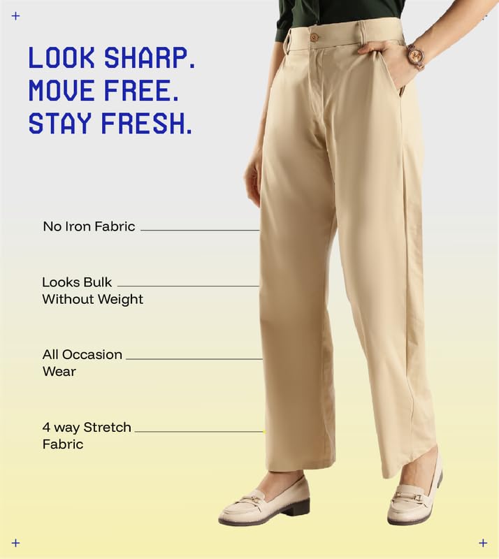 Image of BLUE TYGA Women's Office Joggers | Ultra-Light & 4-Way Stretch | Wrinkle-Resistant & Quick-Dry | No Iron Needed | Power Dressing for Bold, Unstoppable Women