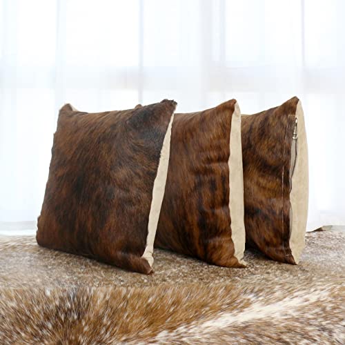 Souluxry Throw Pillow Covers Decorative Pillowcase,Cushion Case Not Inclued Pillow-16 * 16 Inch Luxury Cowhide Leather&Velvet Patchwork Pillow Covers Pillows Home Decor Can Replace Lumbar Pillowcase #TOP1