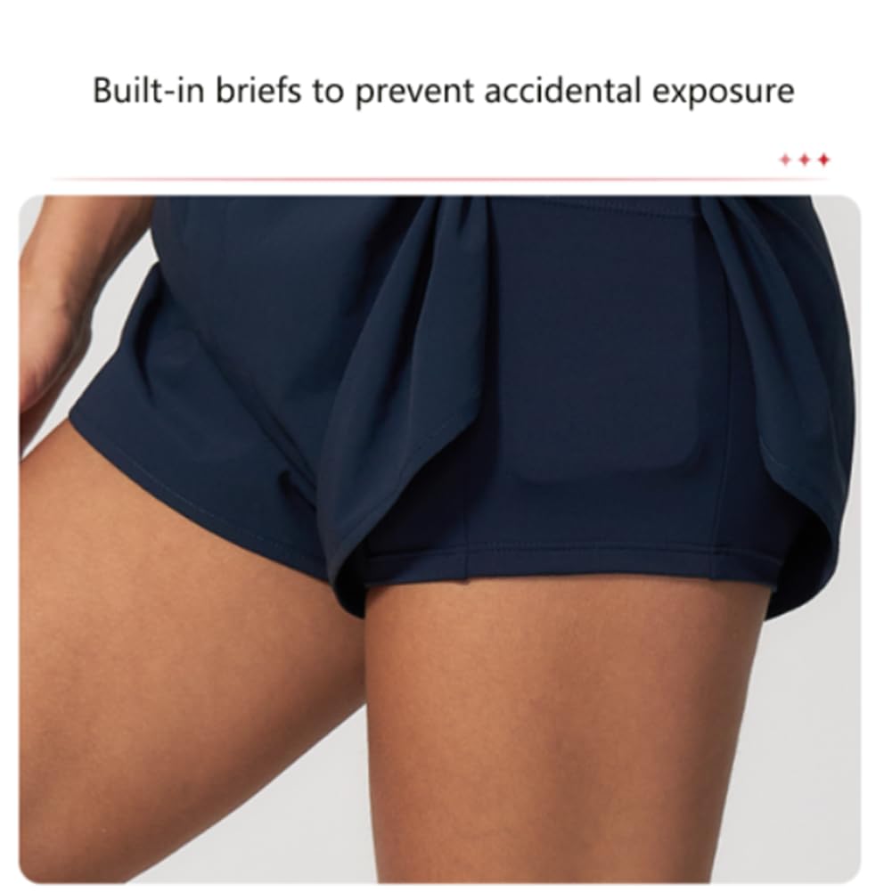 Abbigliamento sportivo asciugatura rapida completo elastico e traspirante | Giacca corta collo alto con zip protettiva dal sole abbinata a shorts 2-in-1 completo allenamento due pezzi leggero
