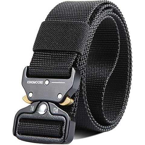 KingMoore Men's Tactical Belt Heavy Duty Webbing Belt Adjustable Military Style Nylon Belts Cover