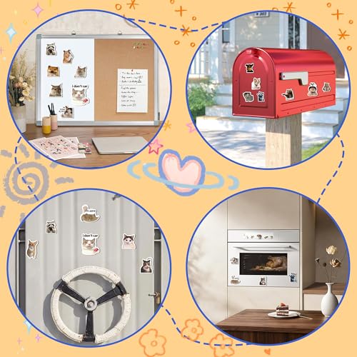 Set de 24 imanes divertidos para refrigerador con diseños de animales y frases miniatura 7