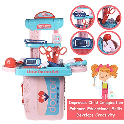 Image of Magicwand ABS Plastic Pretend Play Carry Along 3-in-1 Doctor Play Set for Kids【3 Yrs & Up】【Pack of 1】【Multi-Colored】