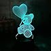 Produktbild Nachtlicht Exquisite bunte 3D Nachtlicht exquisite neuartige Mode LED Dia Laterne Teddybär Liebe Ballon 7 Farben USB schwarz Basis Kinder Paar Familie Bedroo