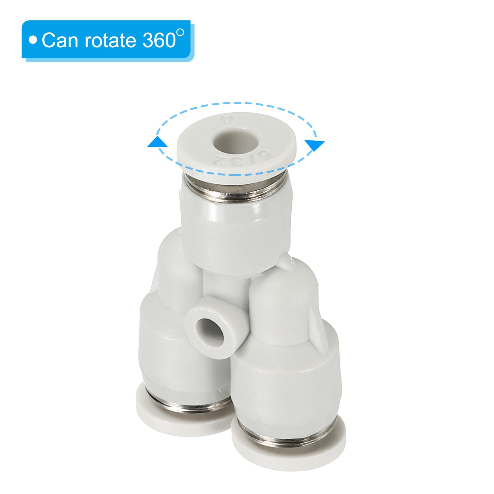 PATIKIL Push To Connect Fittings - 6 Pack 1/4 Inch OD Pneumatic Air Line Connectors