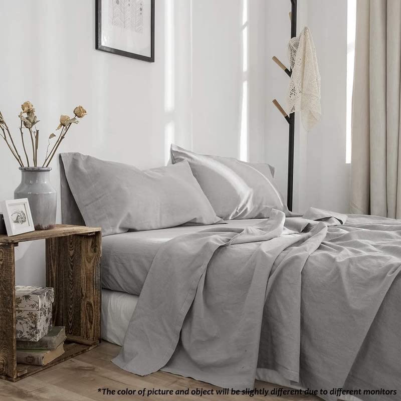 Image of Cultiver Bedsheet for Single Bed, Solid Colour Single Size with 1 Pillow Cover, Small Single Plain Colour Bedsheet Ultra Soft Brushed Micro Fabric Shrinkage & Fade Resistant (60x90 Inches, Light Grey)