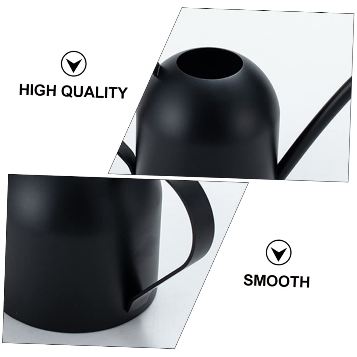 Annaffiatoio in Acciaio Inox da 500ml Beccuccio lungo Nero