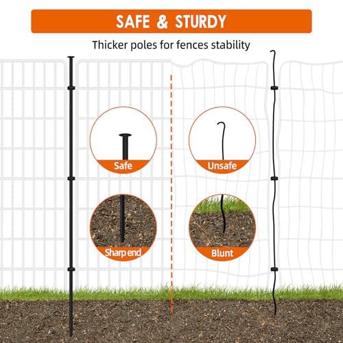 Image of 10 Panels No Dig Fence with Gate, 32 in(H) X 24 ft(L) Garden Decorative Fence Animal Barrier for Dogs, Rustproof Metal Garden Edging Border for Outdoor, Yard, Patio, Black