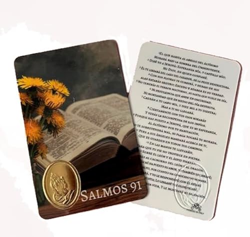 Psalm 91 Art Holy Prayer Cards in Spanish, Inspirational Bible
