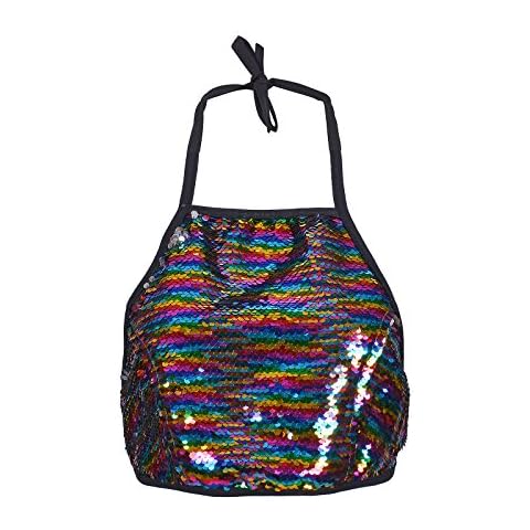 BFD One Women's Rainbow Sequin Hotpants and Halter Top Cover