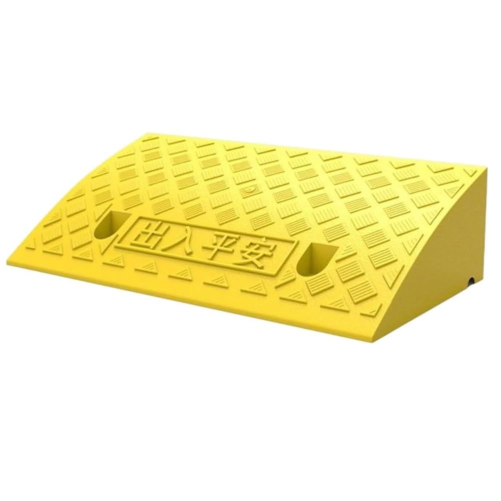 Rampa Portátil Ligera para Bordillo, Rampa de Plástico para Umbral de Puertas, 14 cm de Altura de Elevación para Silla de Ruedas, Garaje, Camión, Scooter, Bicicleta.(Yellow)
