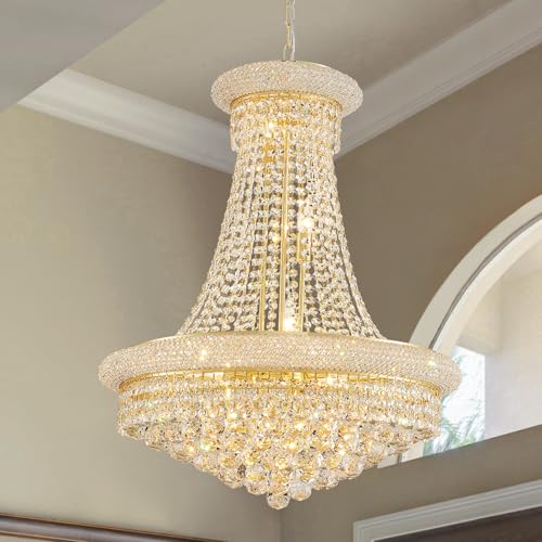 11-Light Empire Crystal Chandelier Light Fixture, Modern Crystal Chandeliers Empire