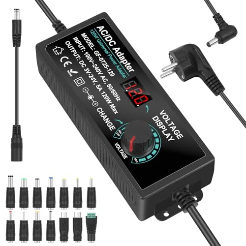 Fuente de Alimentación Universal 5A 120W, Vankarr Adaptador de Co...