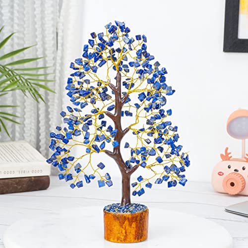 Image of Crocon Lapis Lazuli Crystal Tree of Life, Healing Stones, 10-12 | money tree Women, Gifts for Mom Birthday, Crystal Tree for Positive Home Office Blue Decor, Spiritual Gift for Women & Men