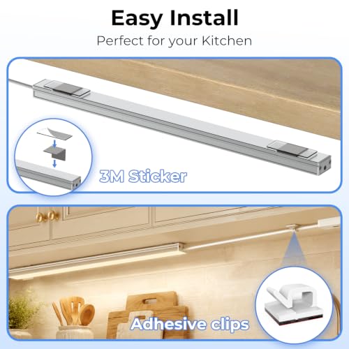 Image of ASOKO 12Inch Hand Wave Activated Under Cabinet Lights-Warm White 3000K