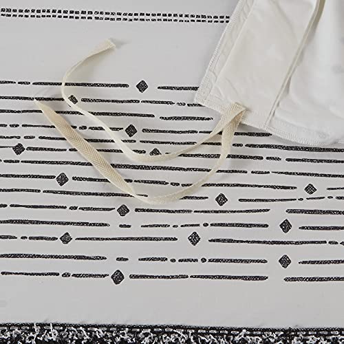 Image of INK+IVY Nea 100% Cotton Duvet Set Mid Century Modern Design, All Season Comforter Cover Bedding Set, Matching Shams, Full /Queen, Stripes Teasel White 3 Piece