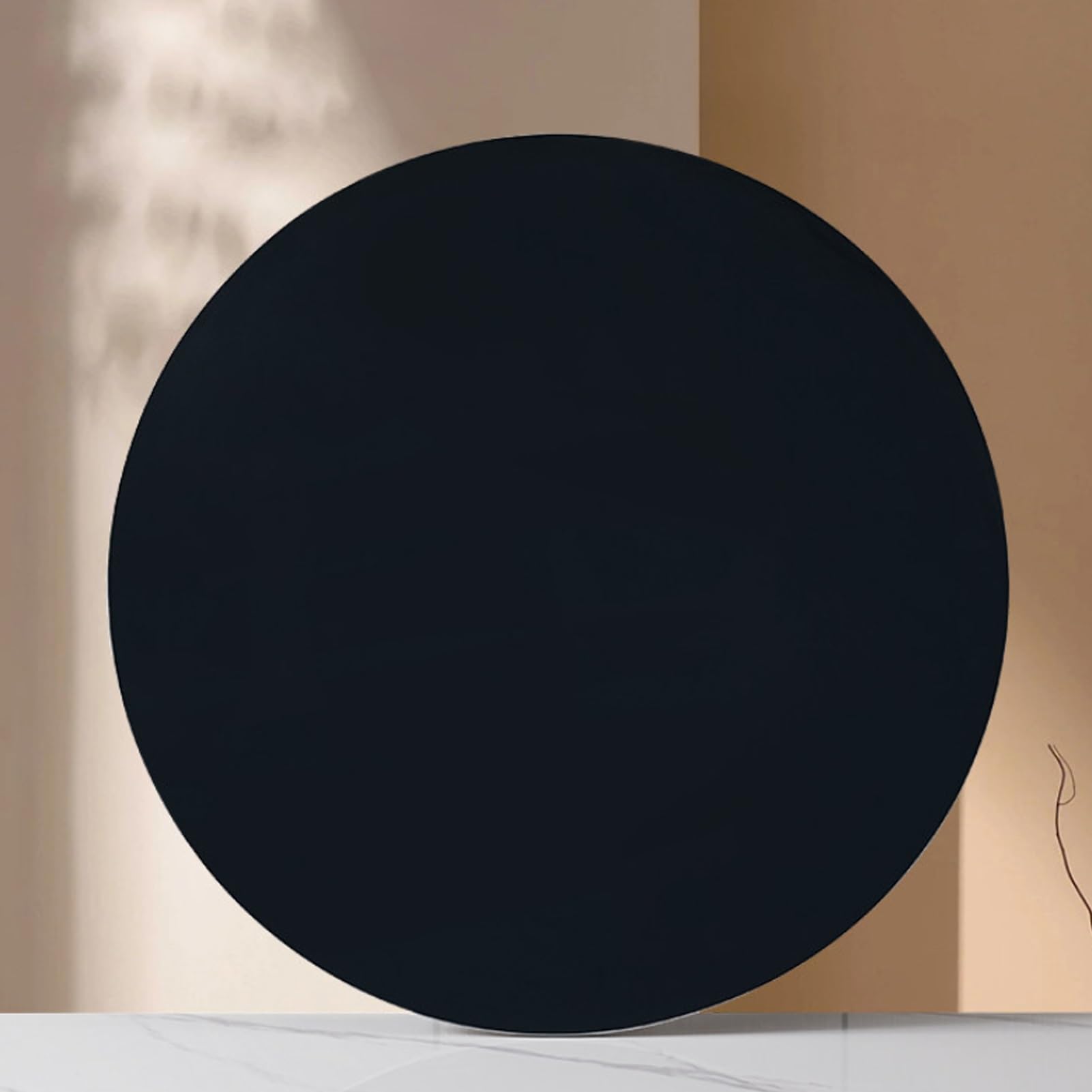 UZAMIRLEX Glass Lazy Susan Turntable, Marble Lazy Susan Turntable Multicolor Multisize Tempered Glass 360 Rotation Replacement(Black,Ø 70cm/27.5in)