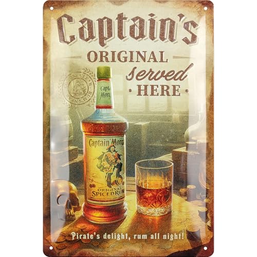 BC® Plaque en tôle rétro - 20 x 30 cm - Rhum original - Décoration vintage en métal - Idée cadeau pour les fans de rhum